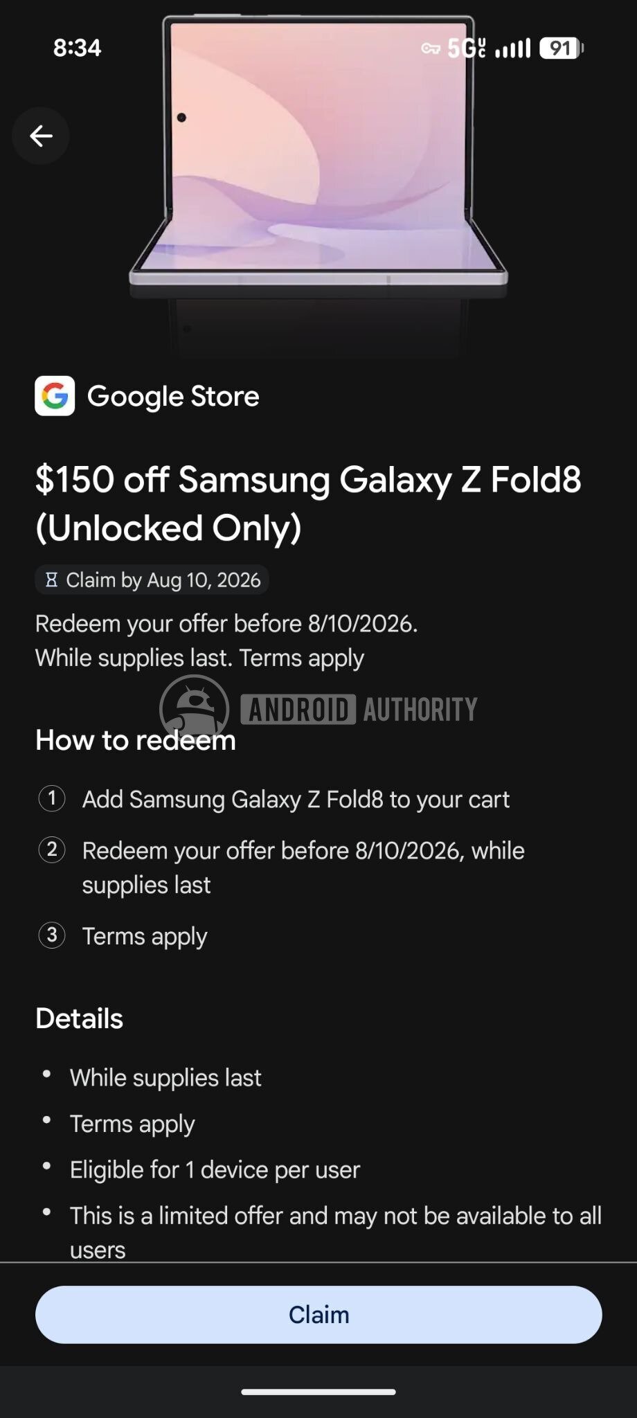 Google Play Store Offering Galaxy Z Fold 8 Image 2