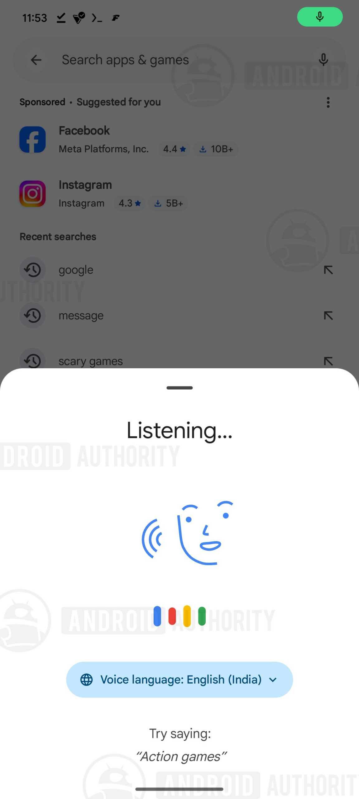 Google Play Store Voice search Upcoming language selector1