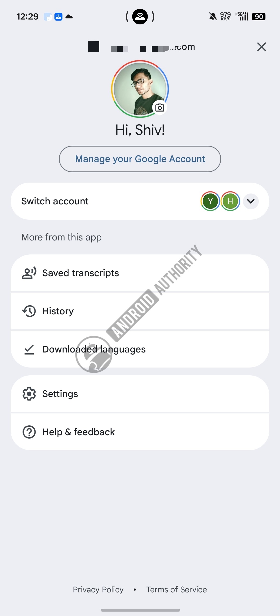 Google Translate Account Switcher watermarked