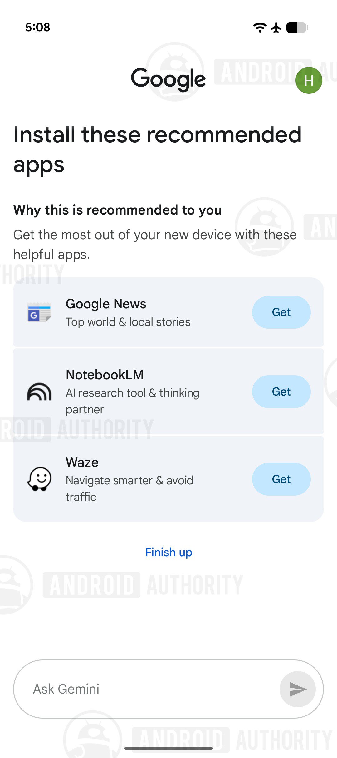 Google Upcoming AI powered setup assistant 9