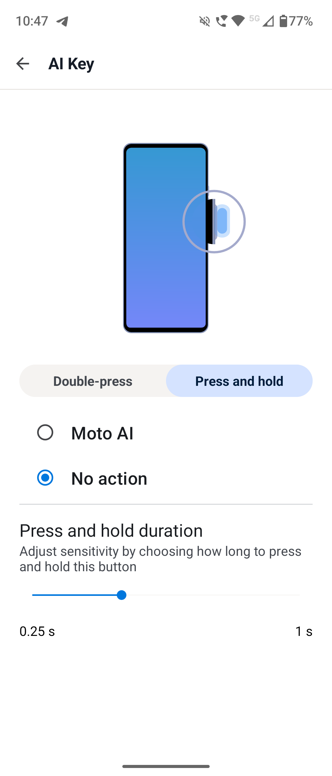 Moto AI Key settings 2