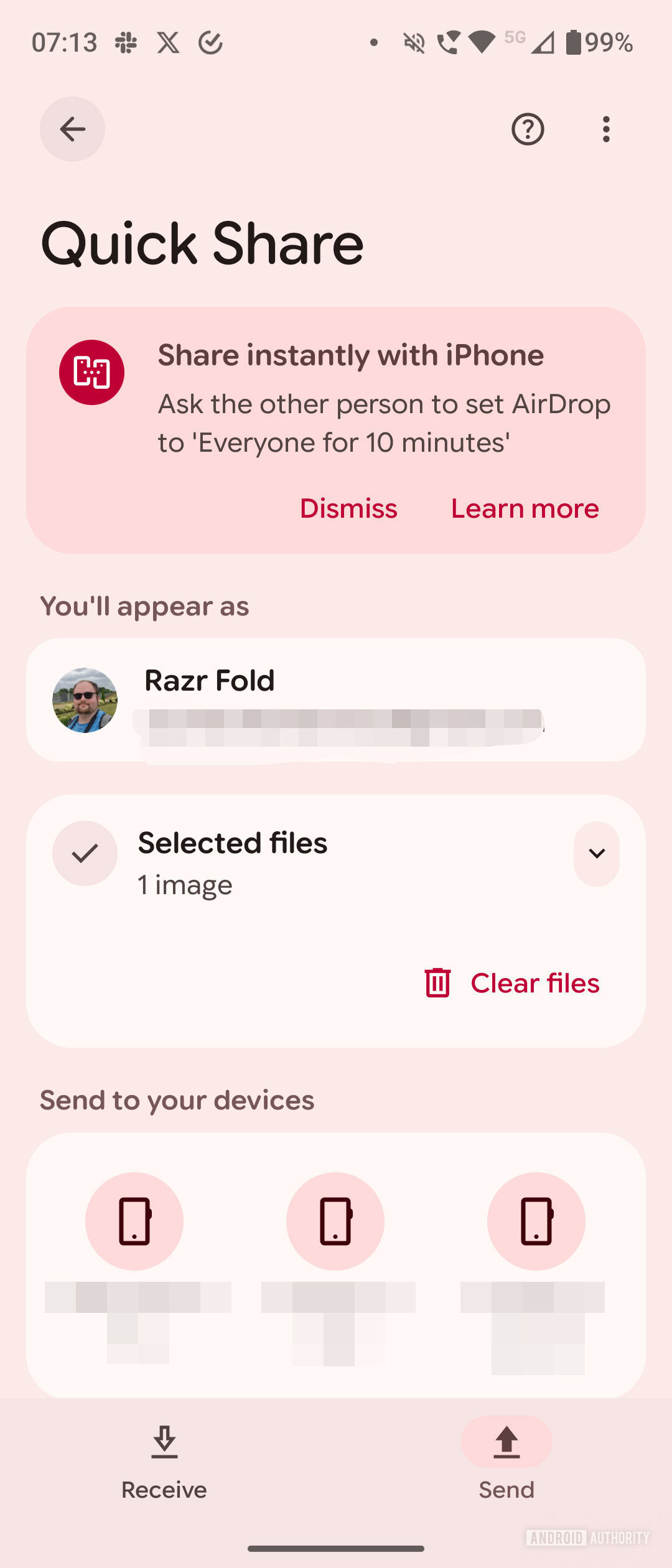Motorola Razr Fold Quick Share AirDrop Zac 1