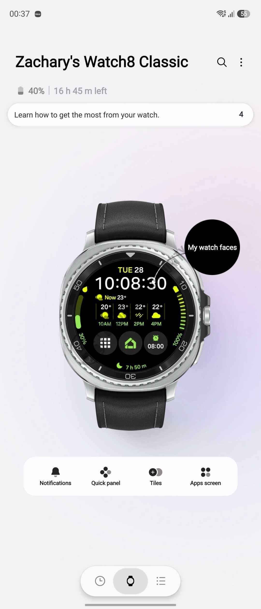 New Galaxy Wearable App 1