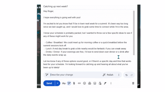 New refinement capabilities allow custom editing with Help me write in Gmail 5478 New refinement capabilities allow custom editing with Help me write in Gmail 5478