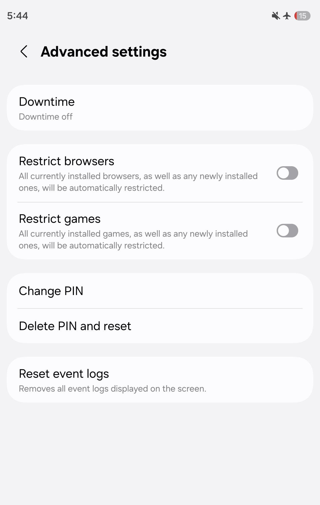 One UI 9 Restrict Browsers Games