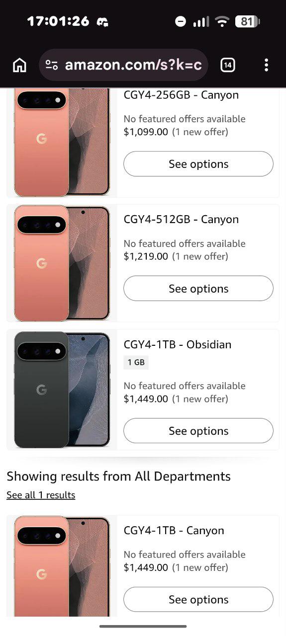 Pixel 11 Pro Amazon Listing