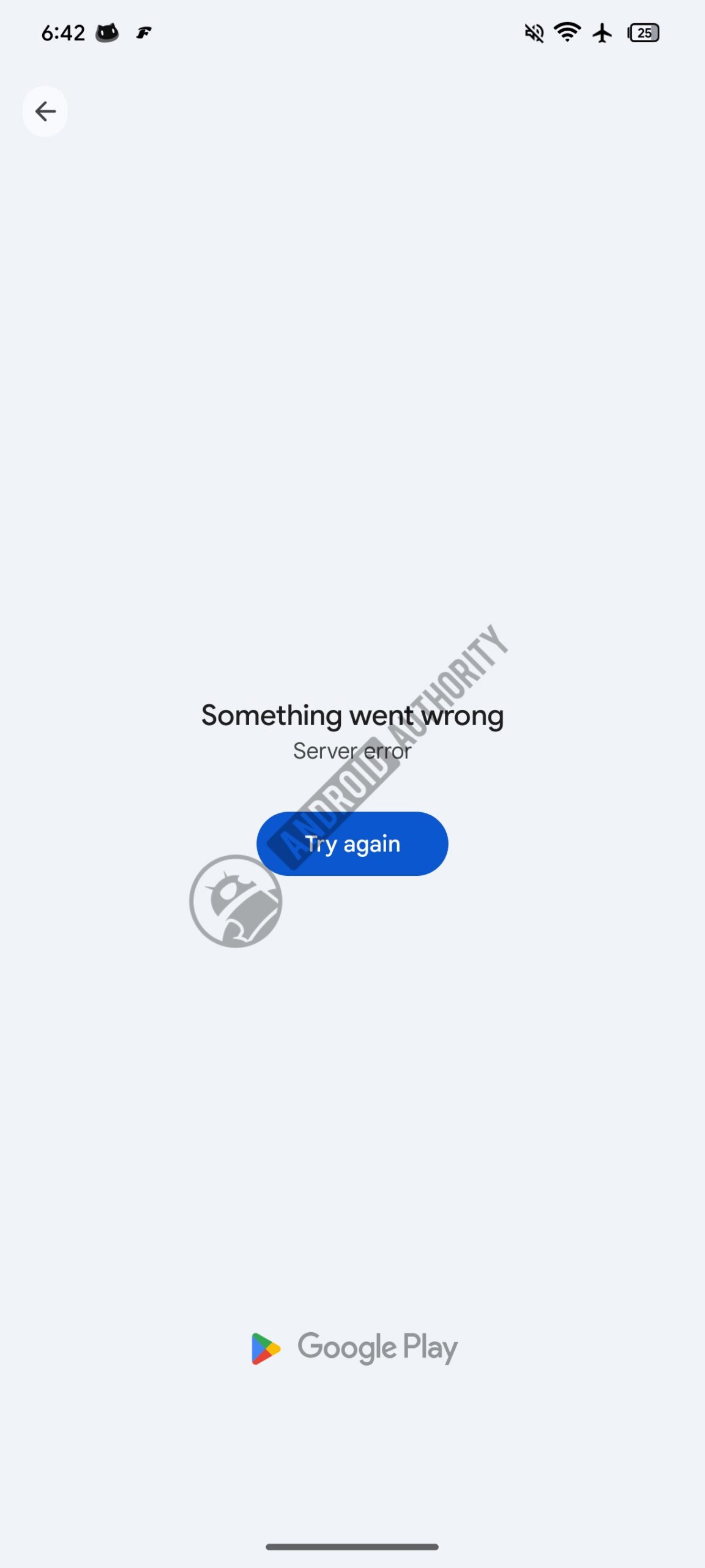 Play Store Labs thrid party error watermarked