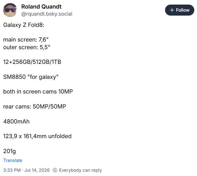Roland Quandt on Galaxy Z Fold 8 Roland Quandt on Galaxy Z Fold 8