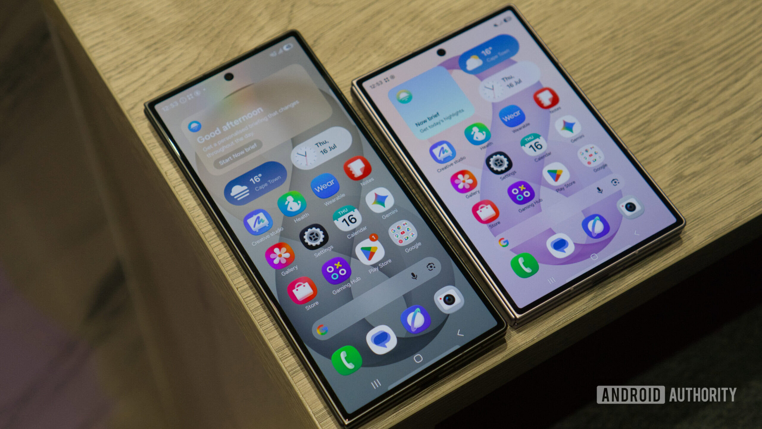 Samsung Galaxy Z Fold 8 and Z Fold 8 Ultra on table Samsung Galaxy Z Fold 8 and Z Fold 8 Ultra on table