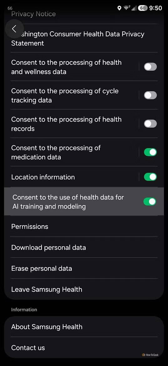 Disable Samsung Health AI training pass 1 How To Geek