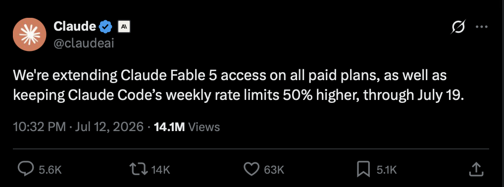 Claude Fable 5 free extension