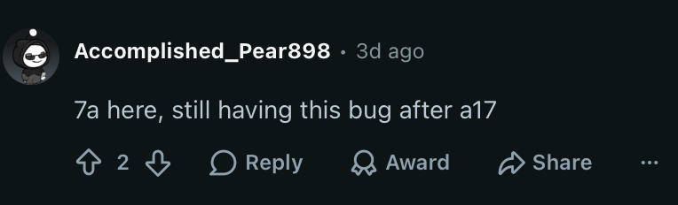 Pixel 7a Circle to Search bug on Android 17