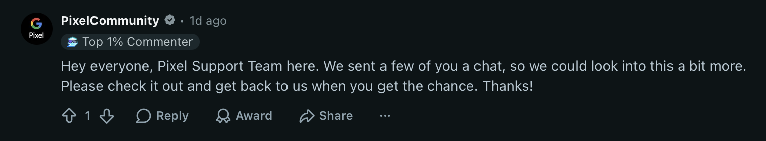 Pixel community on Circle to Search bug