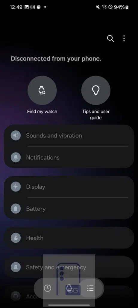One UI 9 watch Home Screen