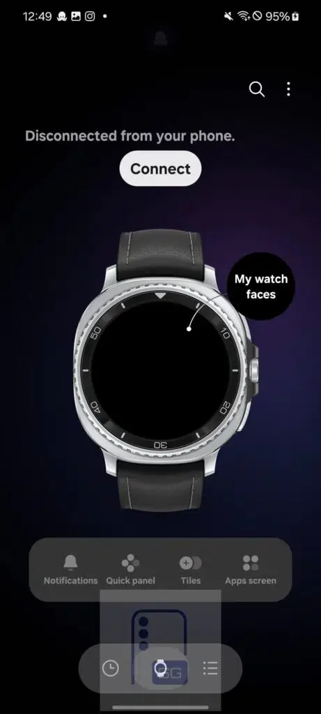 MyGalaxy Watch faces screenshot of Galaxy wearable app