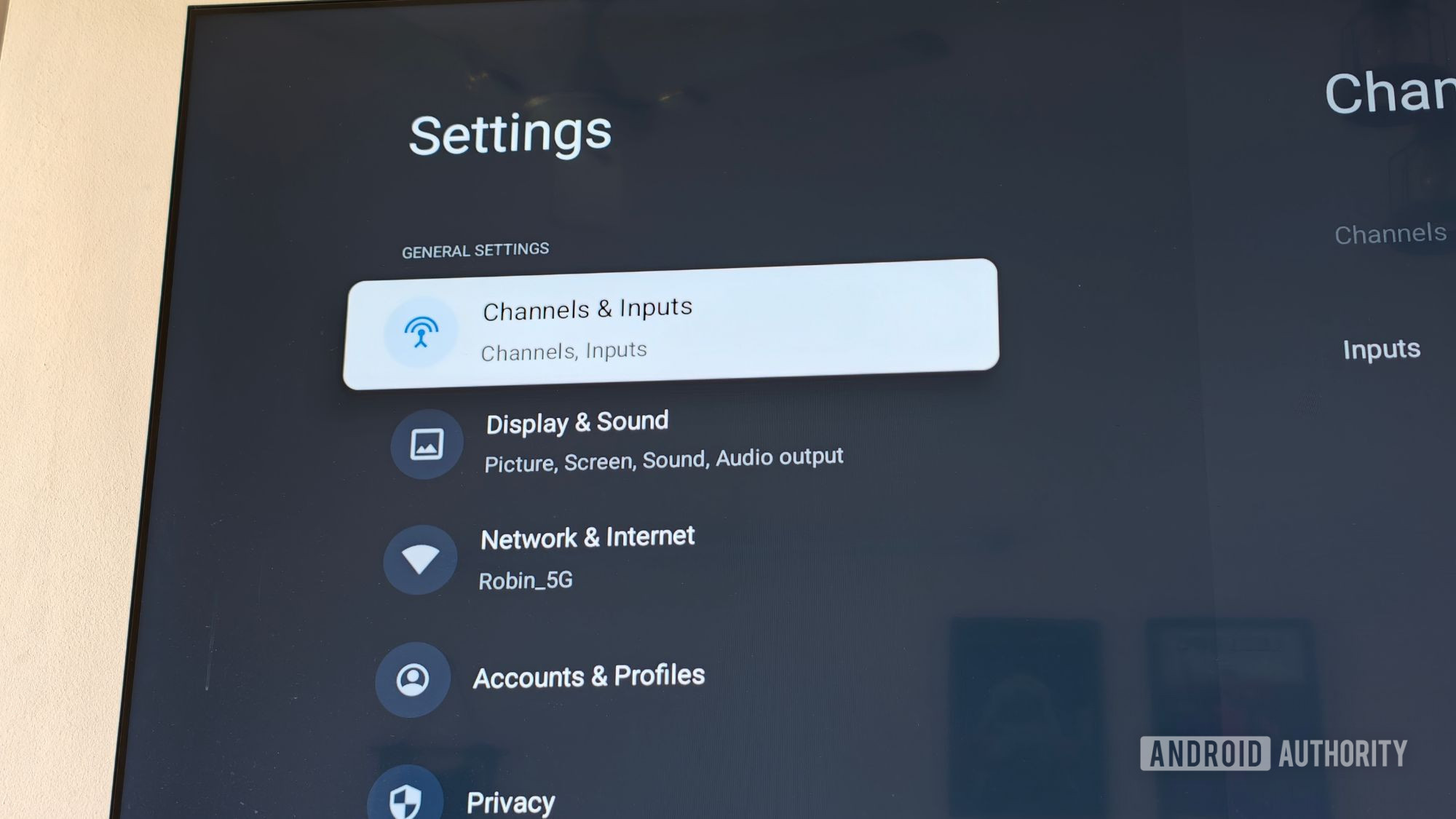 Smart TV's settings right from Projectivy launcher