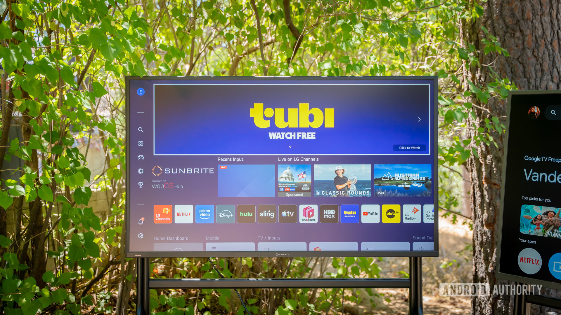 Sunbrite Solis 4K TV turned on Sunbrite Solis 4K TV turned on
