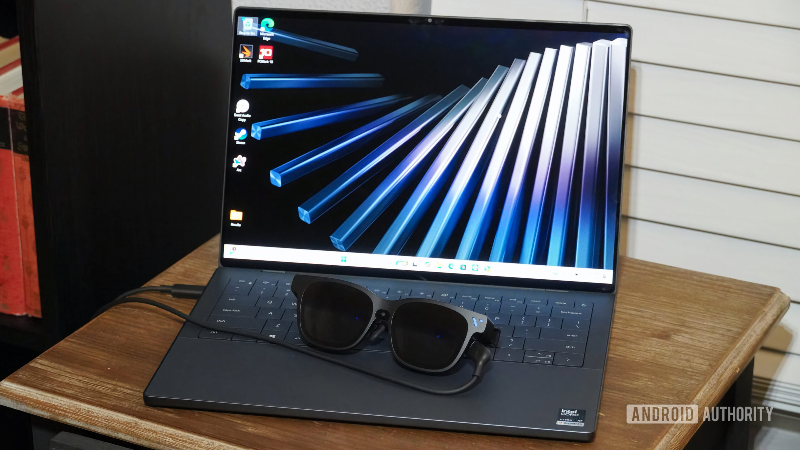 The VITURE Beast connected to a Windows laptop.