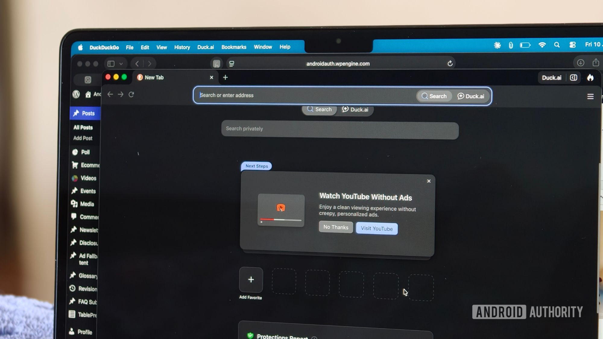 Watch YouTube without ads on DuckDuckGo browser on Mac