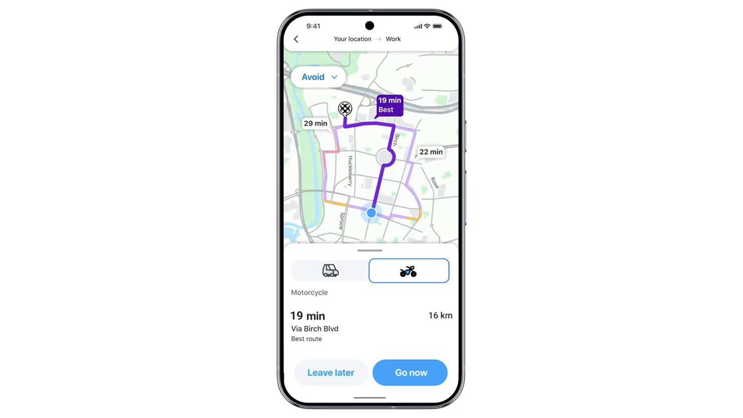 Waze Motorcycle mode
