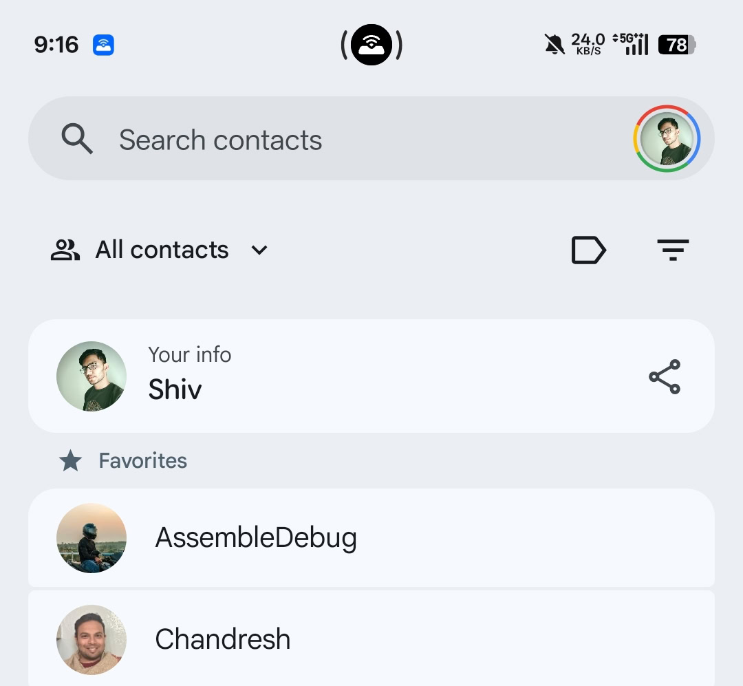 Google Contacts Your info 2
