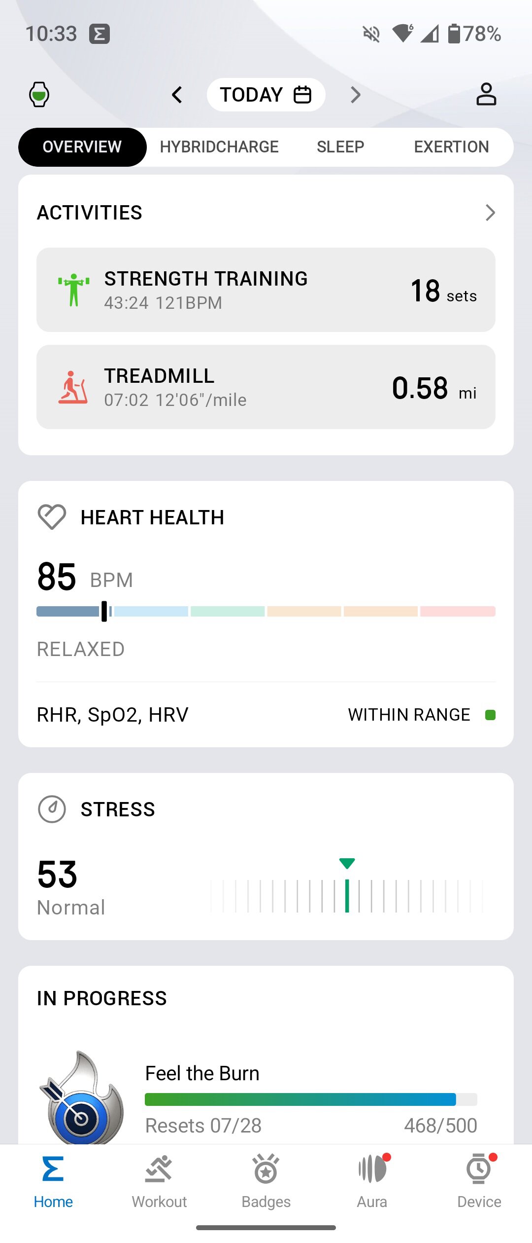 Screenshot of the Zepp app.