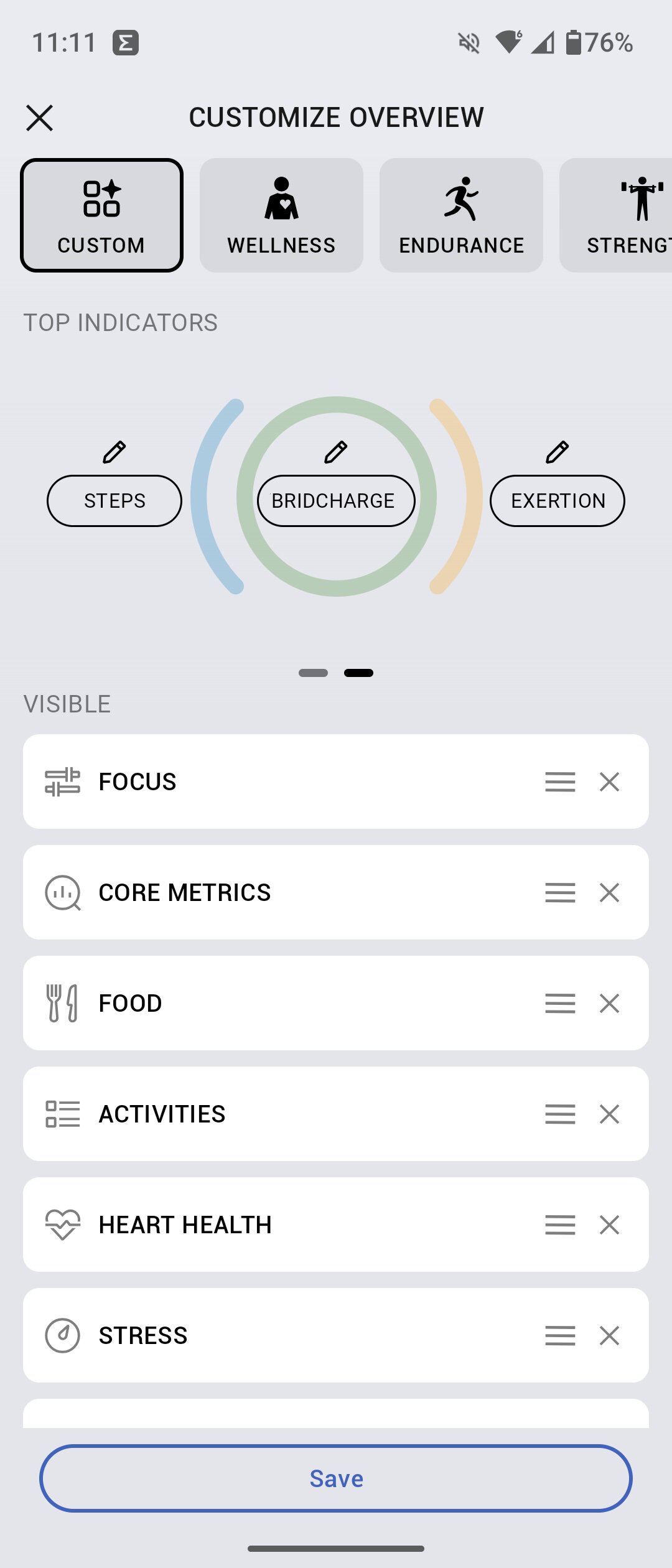 Screenshot of the Zepp app.