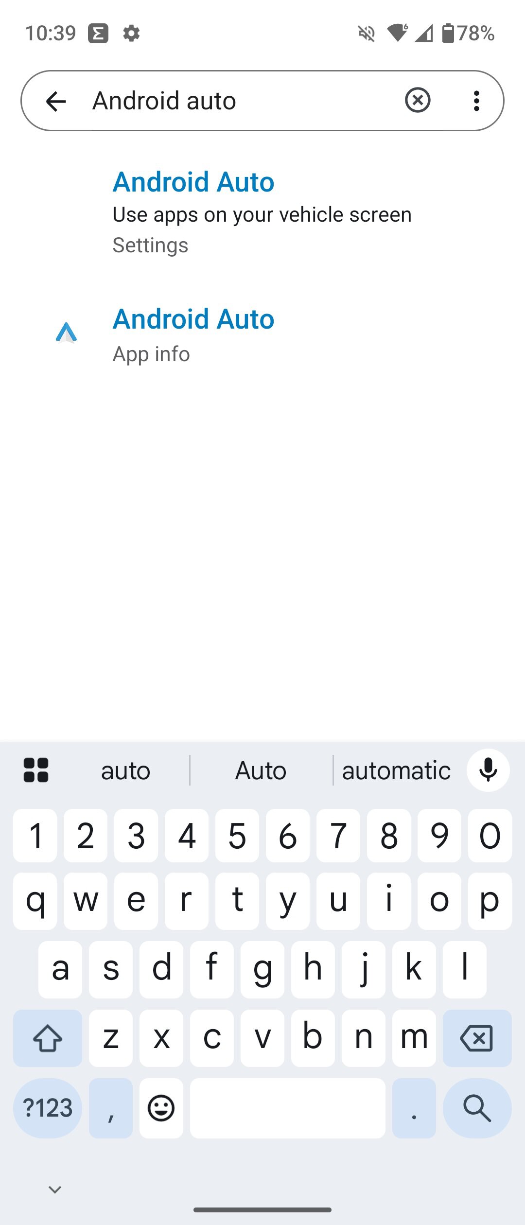 Screenshot of Android Auto settings on an Android phone.