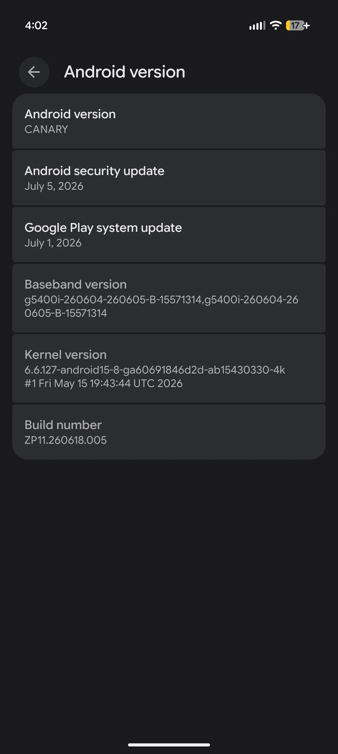 android canary july 2026 2