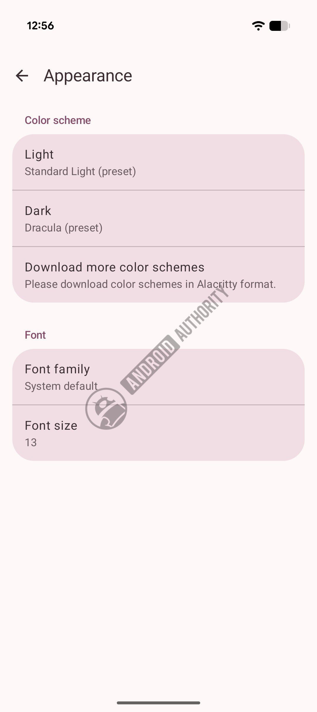 android linux terminal font appearance watermarked