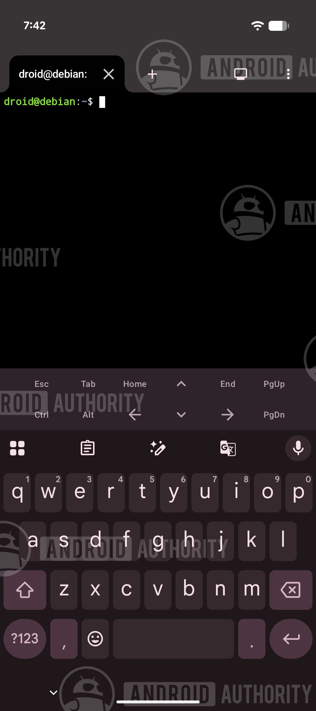 android linux terminal tab watermarked