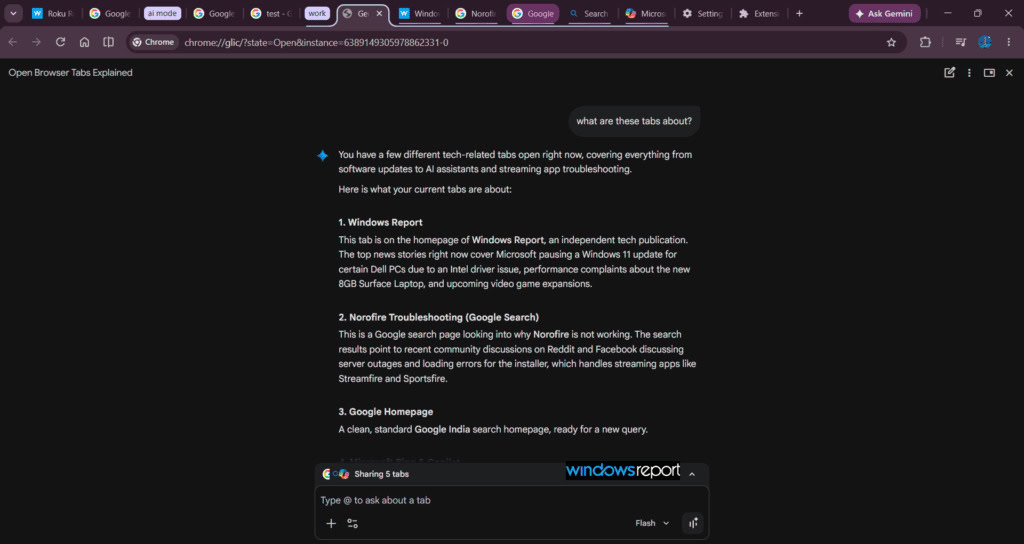 chrome gemini tab group summary