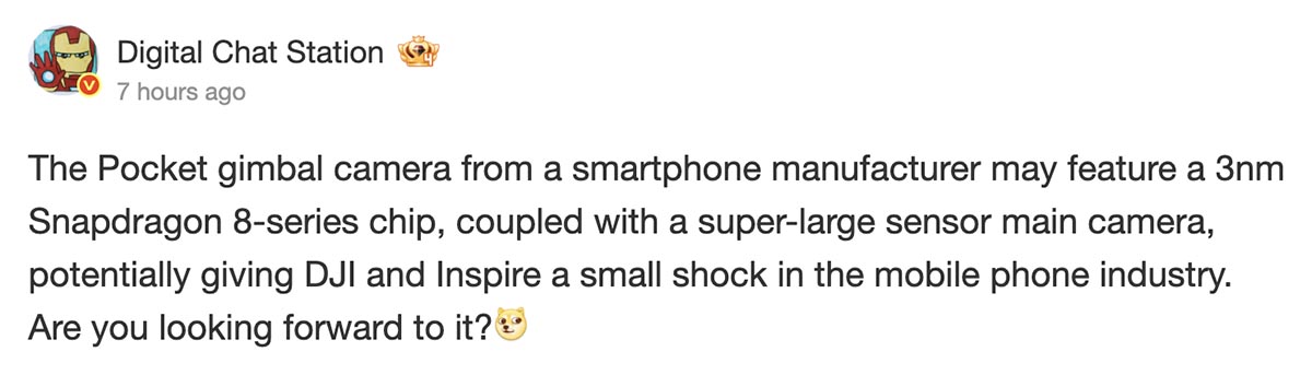dcs xiaomi pocket gimbal camera weibo leak