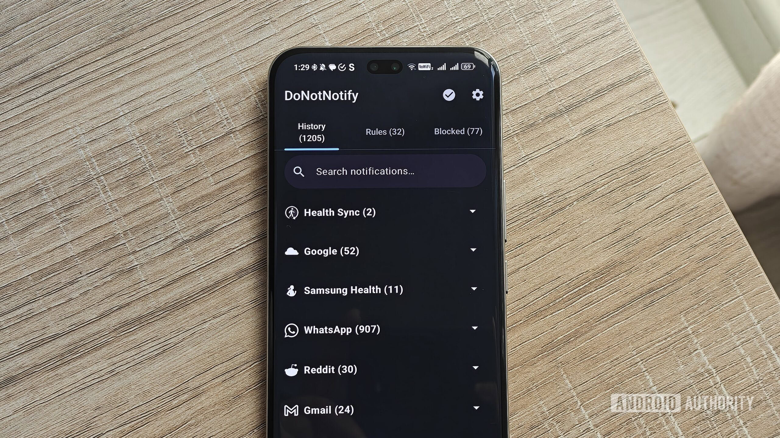 donotnotify app on a smartphone donotnotify app on a smartphone