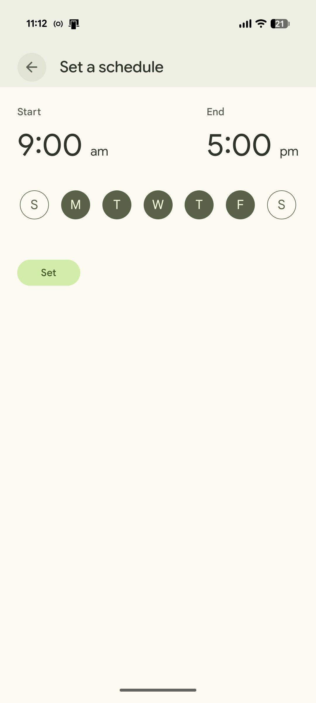 Screenshot of the Focus setting in Android.