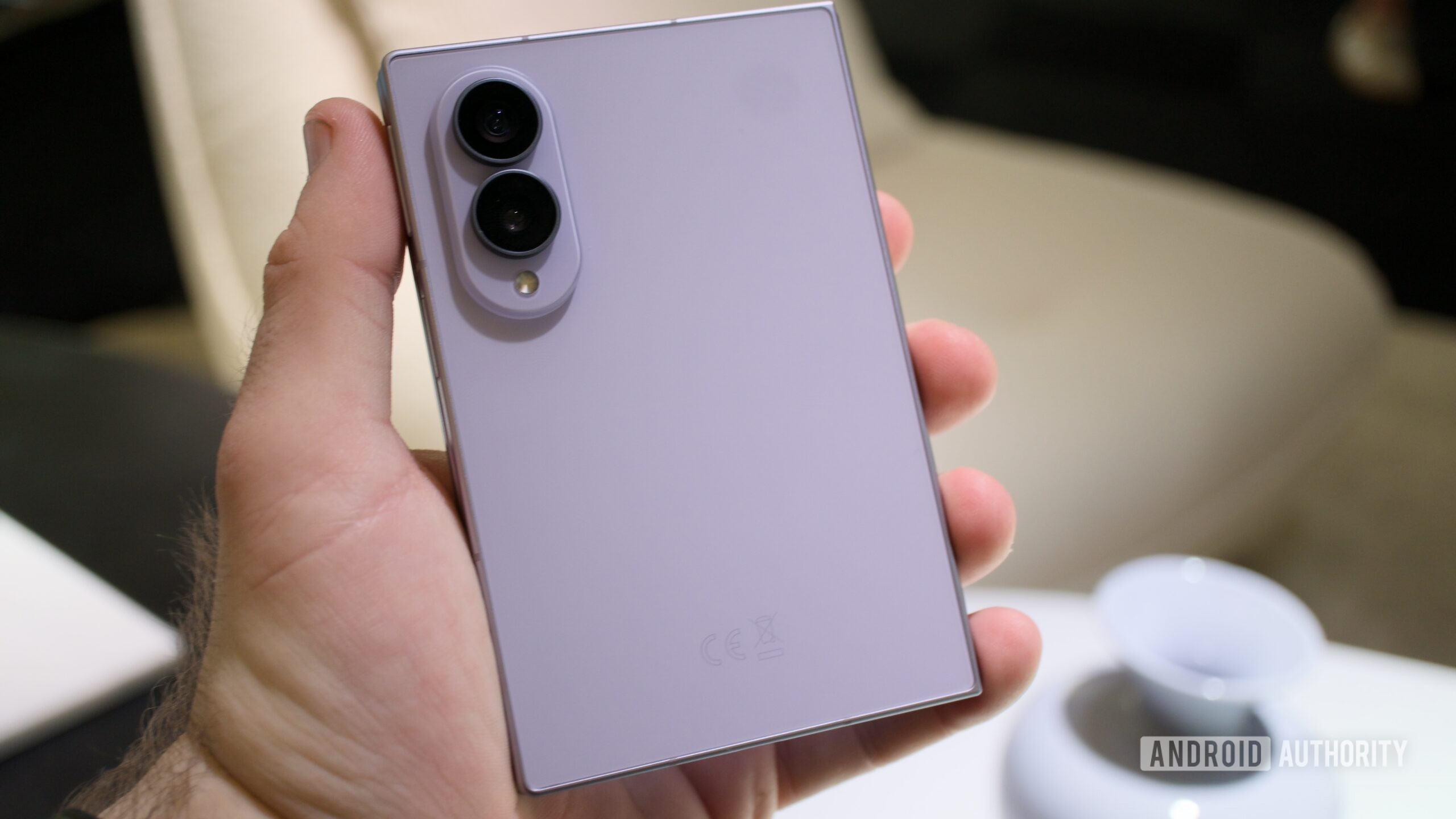 galaxy z fold 8 purple in hand galaxy z fold 8 purple in hand