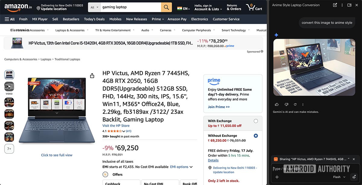 gemini in chrome nano banana 2 web image transformation