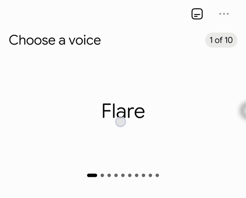 gemini voices swipe