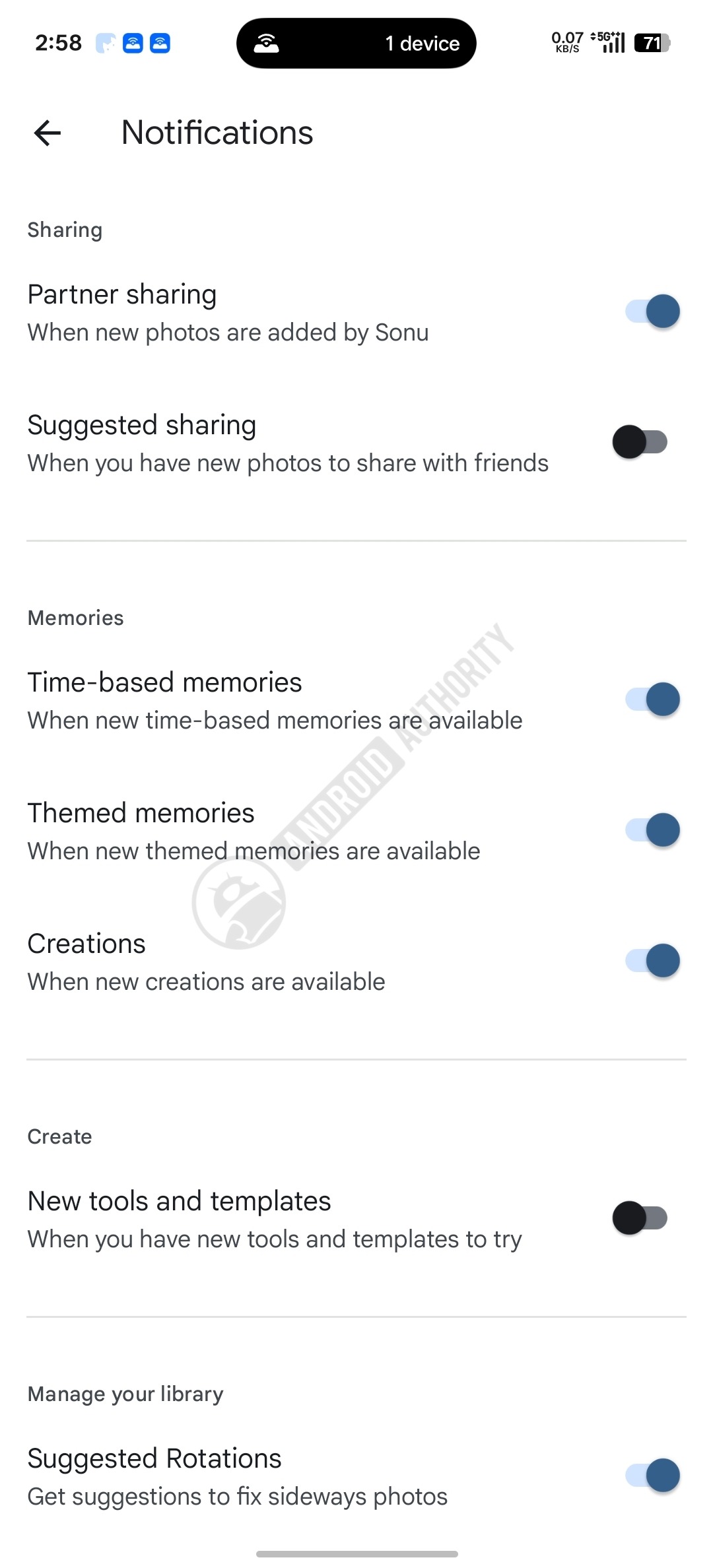 google photos themed memories current notification settings image watermarked