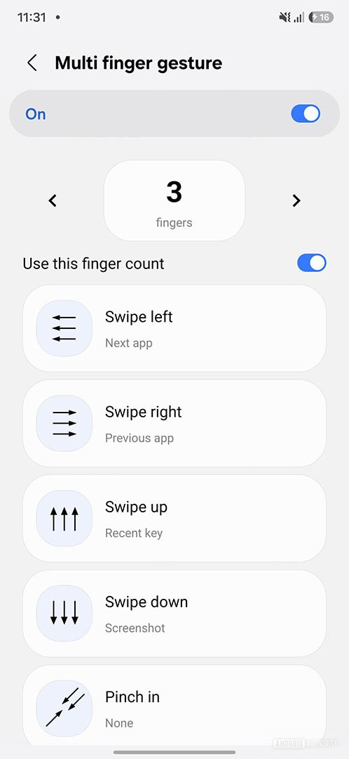 home up app update multi finger gesture set up