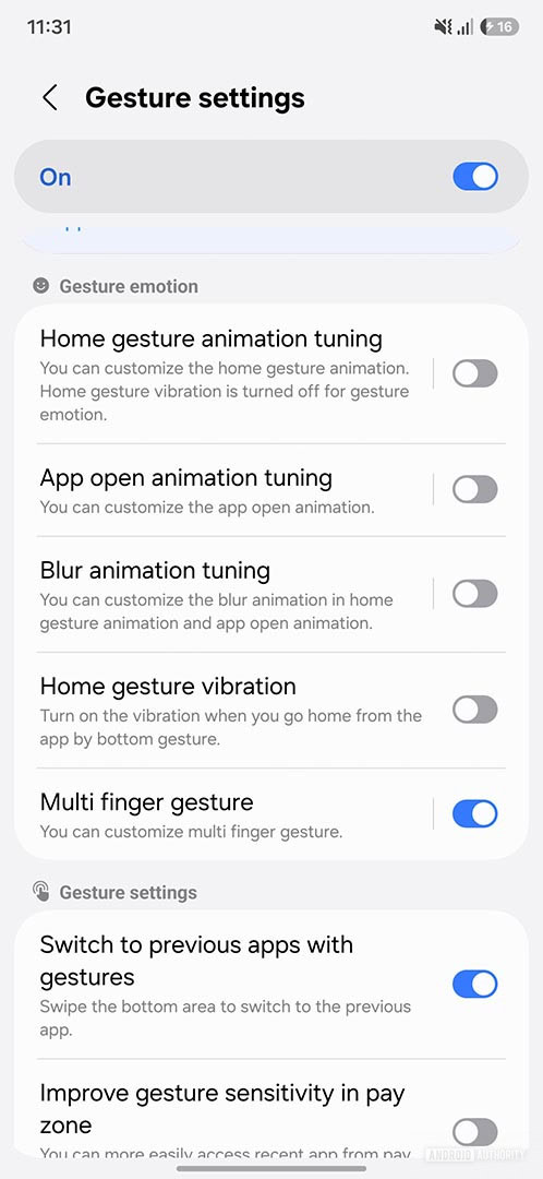 homeup update multi finger gesture toggle image