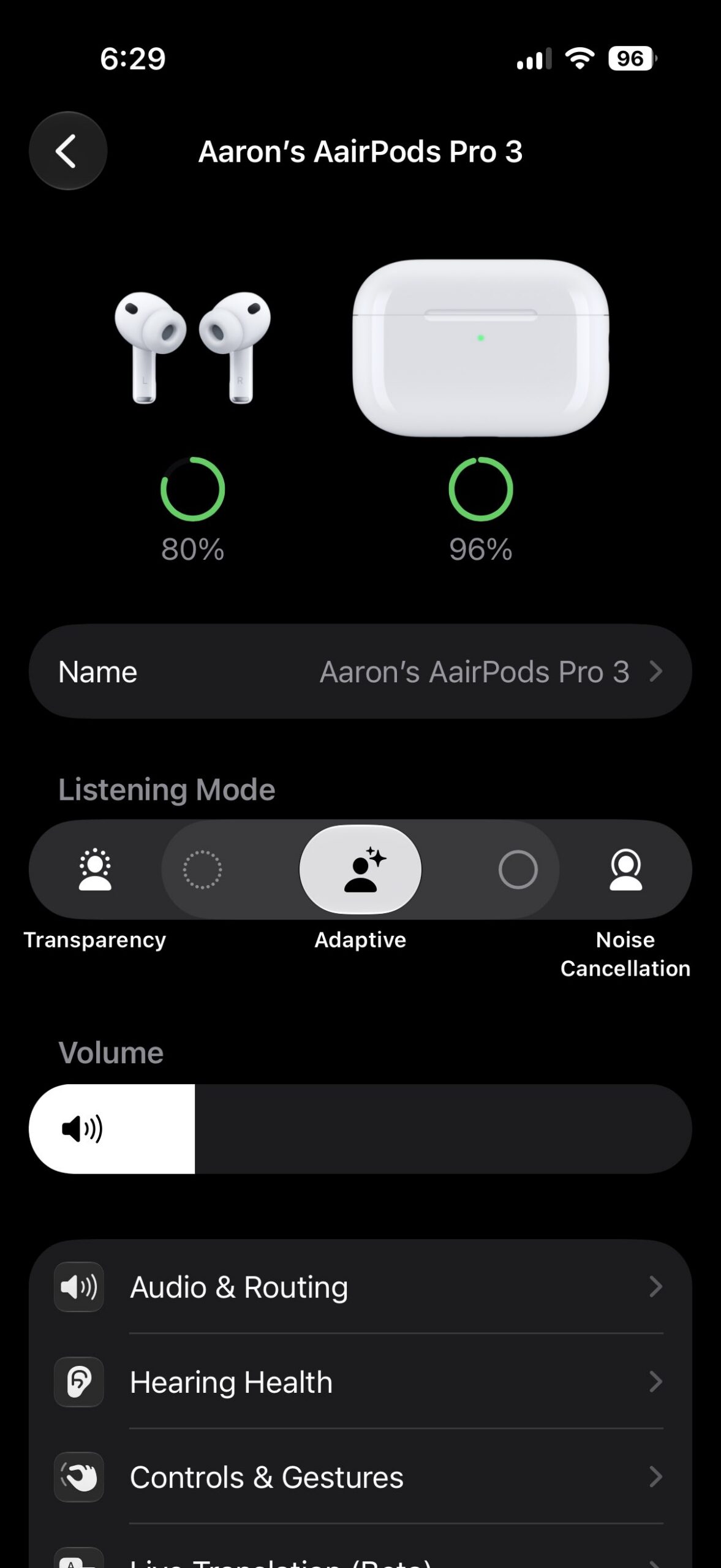 iOS 27 dev beta 3 AirPods transparency slider