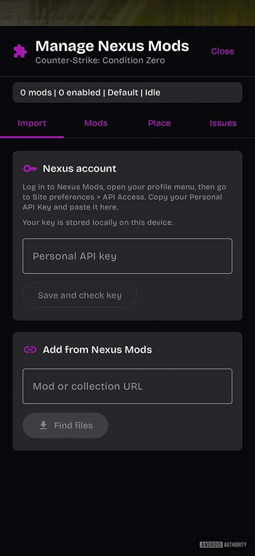 import nexus mods gamenative
