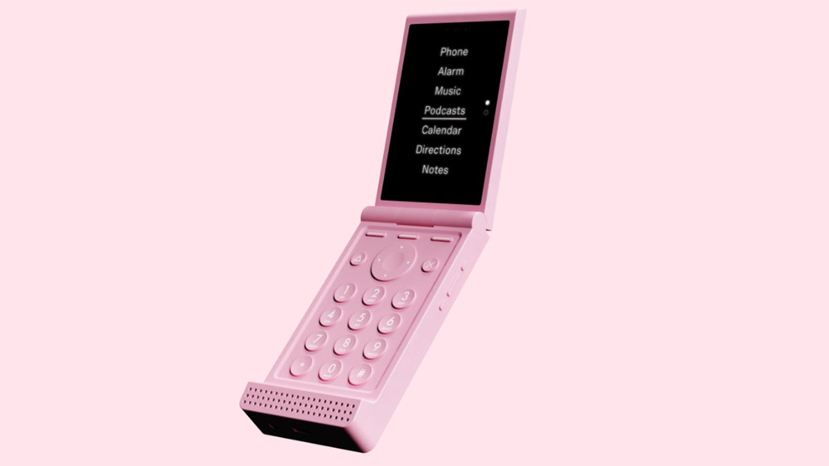 light flip phone pink color image