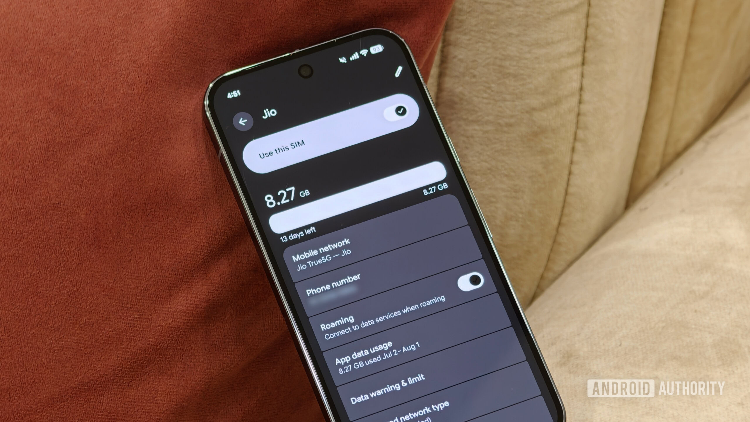 mobile data settings 1 Android network settings UI displaying mobile data usage statistics for a Jio SIM