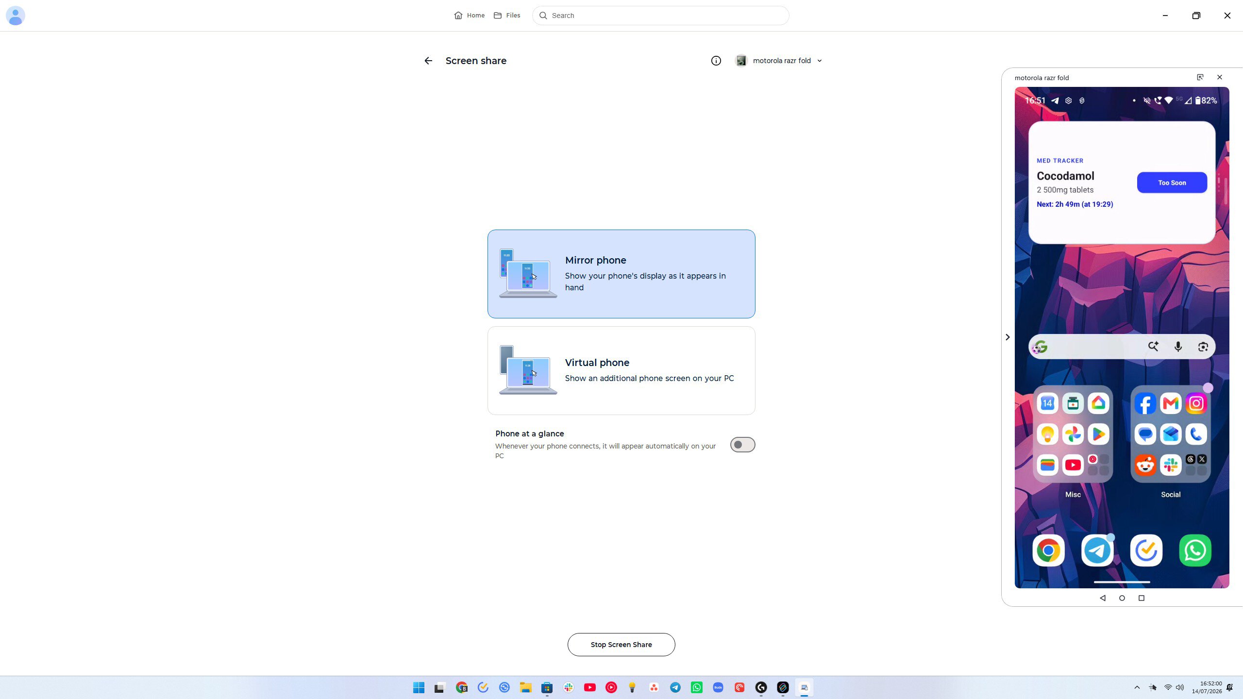 moto connect screen share