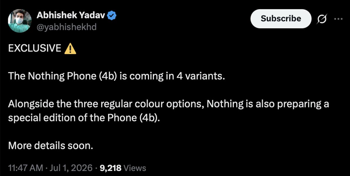 nothing phone 4b four color options x post nothing phone 4b four color options x post