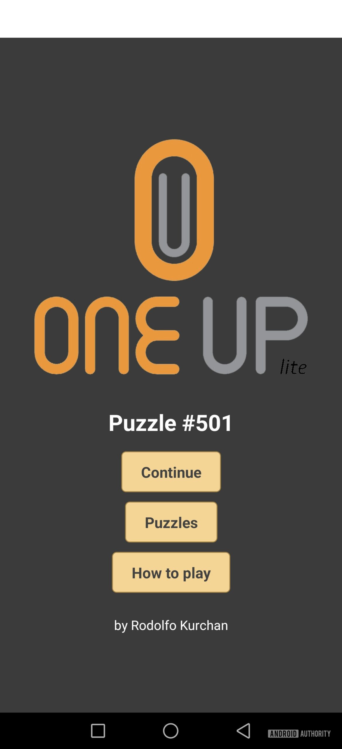 oneup puzzle app home screen