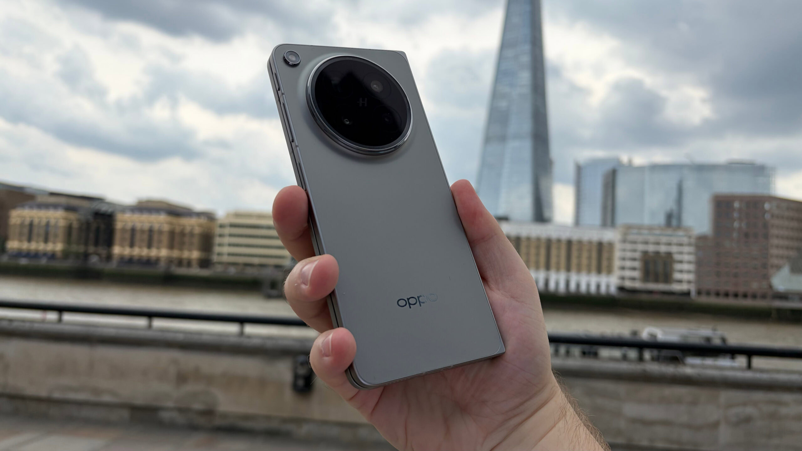 Someone is holding the OPPO Find N6 showing the back of the phone.