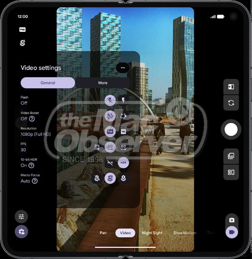 pixel 11 pro fold camera video settings
